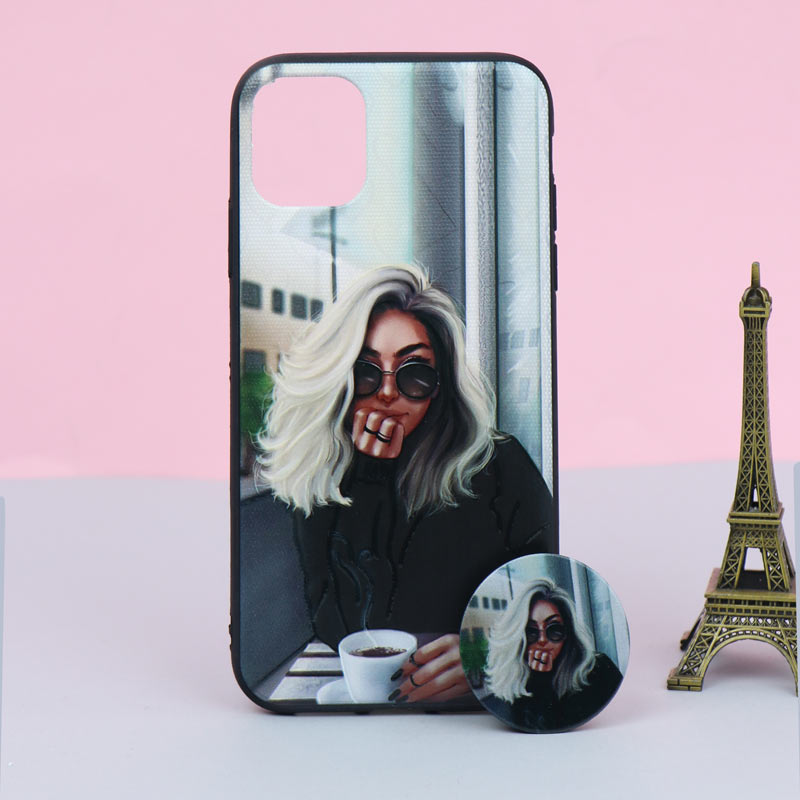 قاب طرحدار + پاپ سوکت iPhone 11 کد3 سری B