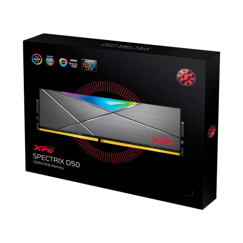 رم کامپیوتر ADATA XPG SPECTRIX D50 RGB DDR4 8GB 3600MHz CL18 Single