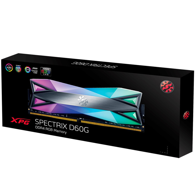 رم ای دیتا XPG SPECTRIX D60G RGB Tungsten Grey 8G 3600MHz