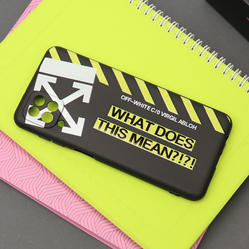 قاب طرحدار محافظ لنزدار مشکی Off White سامسونگ A12