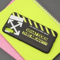 قاب طرحدار مشکی Off White سامسونگ A70 / A70s