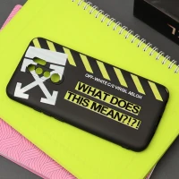قاب طرحدار محافظ لنزدار مشکی Off White شیائومی Redmi 9