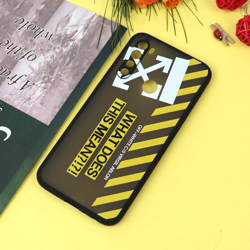 قاب PC مات محافظ لنزدار طرحدار Off White شیائومی Redmi Note 8