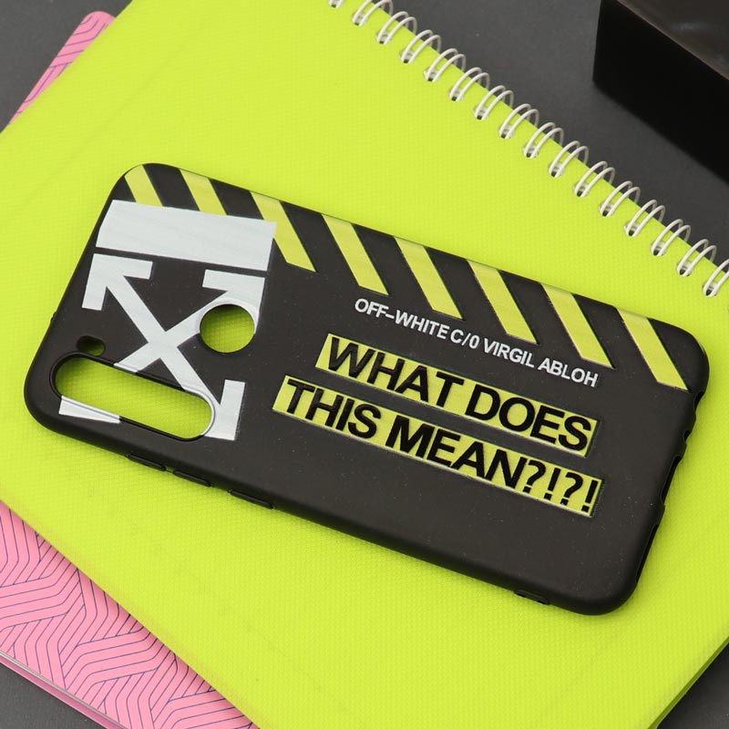 قاب طرحدار مشکی Off White شیائومی Redmi Note 8