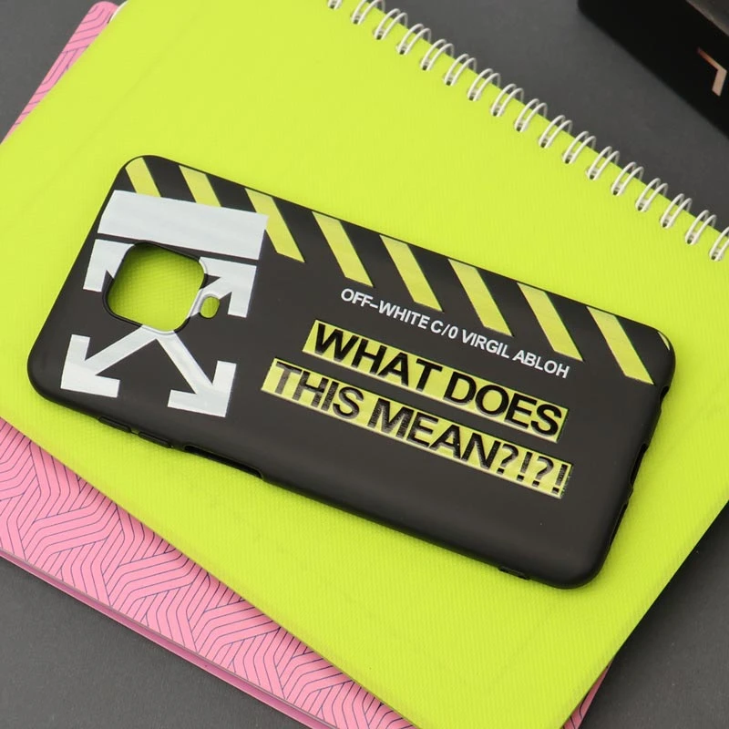 قاب طرحدار مشکی Off White شیائومی Redmi Note 9 Pro