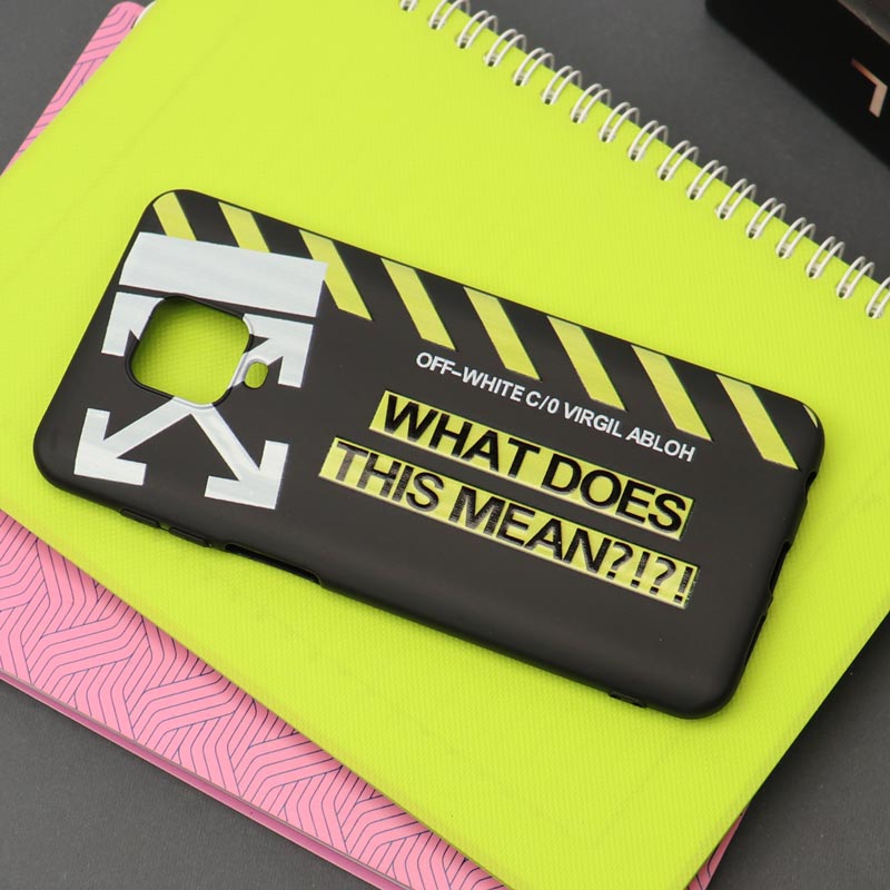 قاب طرحدار مشکی Off White شیائومی Redmi Note 9 Pro