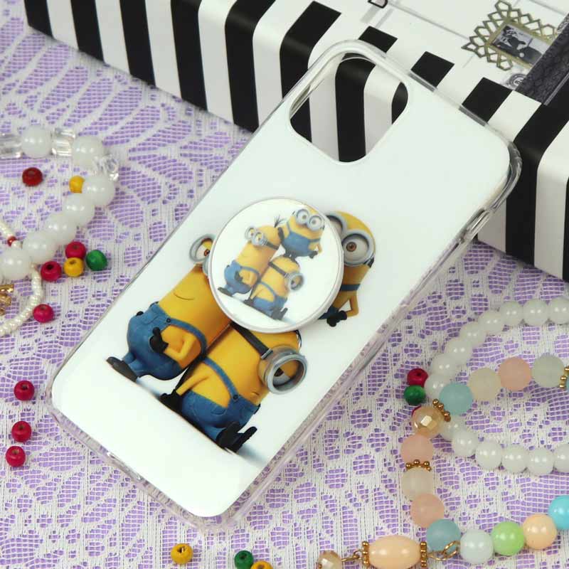 قاب سوپر IMD دور شفاف پاپ سوکت دار iPhone 11 Pro مینیون