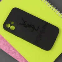 قاب طرحدار محافظ لنزدار مشکی YSL آیفون iPhone 12