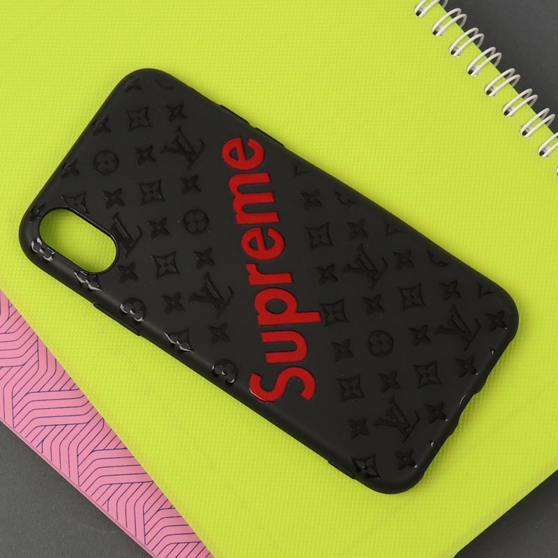 قاب طرحدار مشکی Superme آیفون iPhone X/XS