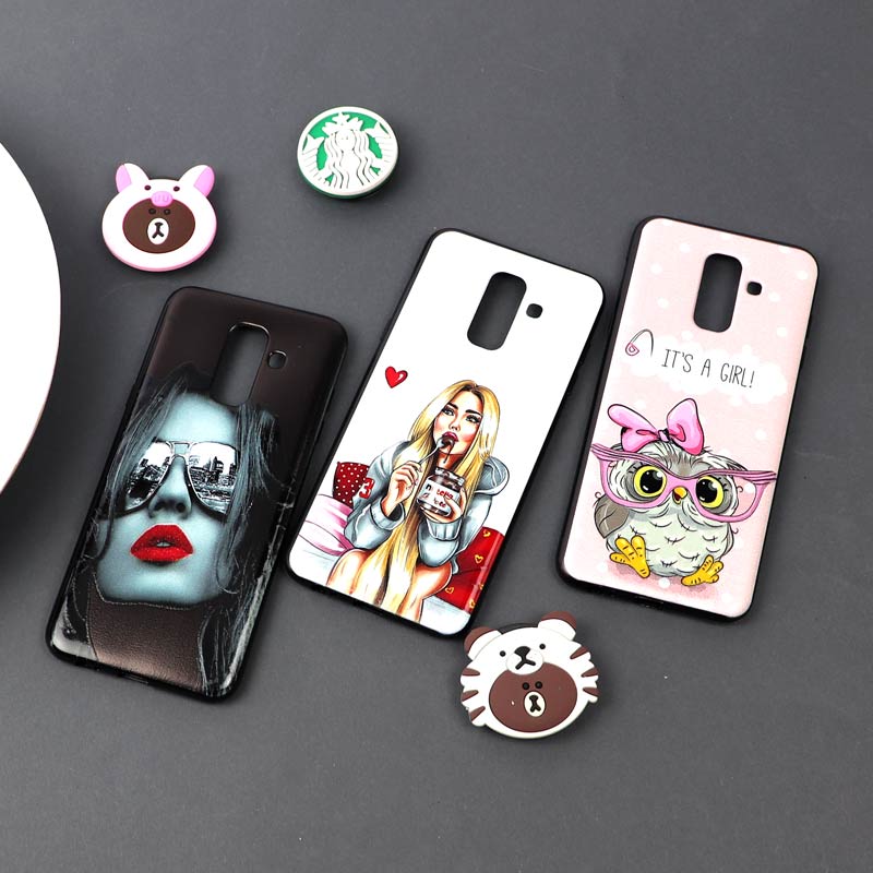 قاب فانتزی برجسته دخترانه سامسونگ A6 Plus سری 6