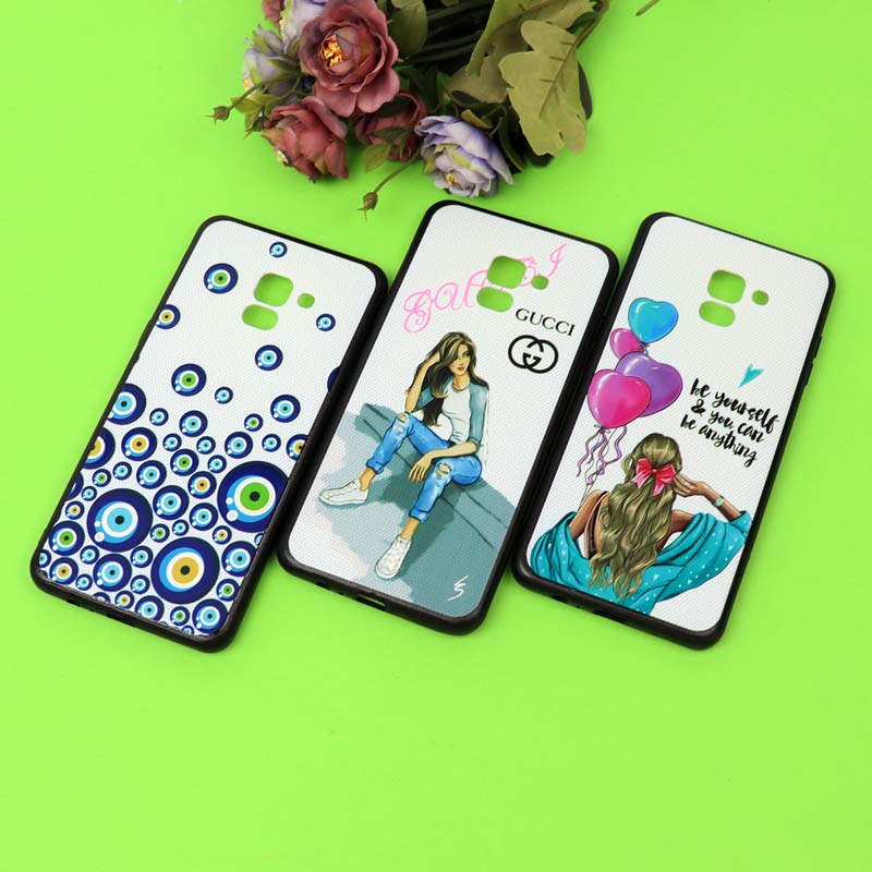 قاب فانتزی برجسته دخترانه سامسونگ A8 Plus سری 7