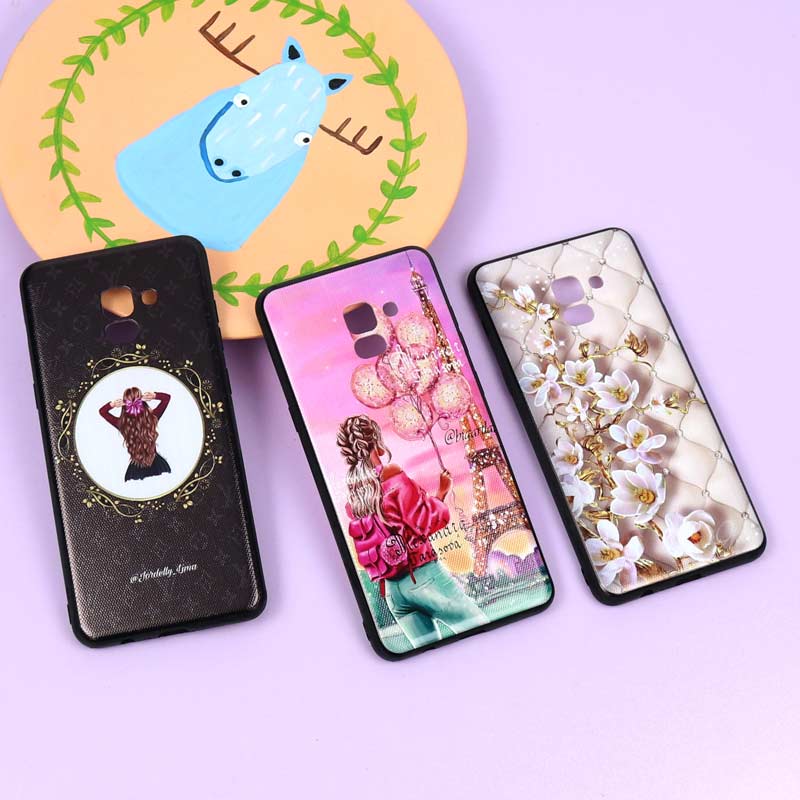 قاب فانتزی برجسته دخترانه سامسونگ A8 Plus سری 3