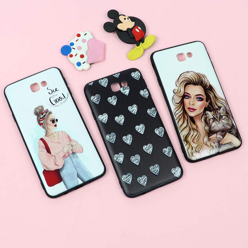 قاب فانتزی برجسته دخترانه سامسونگ J7 Prime سری 7