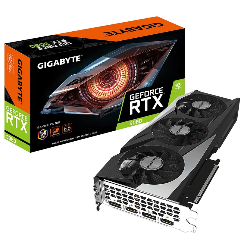 کارت گرافیک GIGABYTE GeForce RTX3060 O12G GDDR6 192Bit