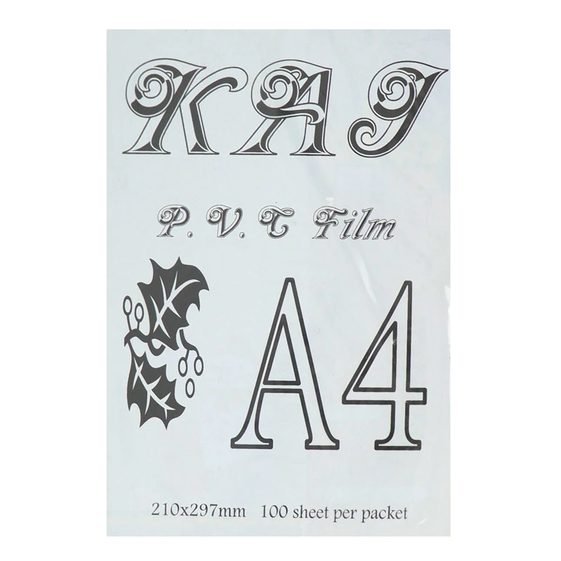 طلق شفاف Kaj PVC A4 بسته 100 عددی