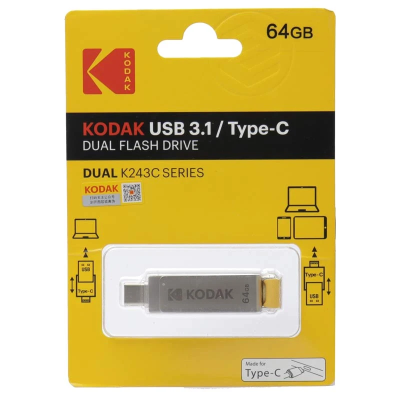 فلش 64 گیگ کداک Kodak Dual K243C OTG Type-C USB3.1