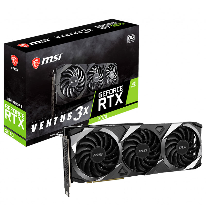 کارت گرافیک MSI VENTUS 3X GeForce RTX3070 O8G GDDR6 256Bit