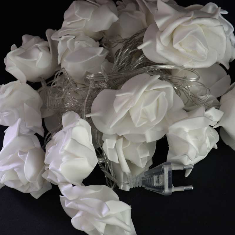 ریسه طرح گل سفید فومی آفتابی 4 متری
