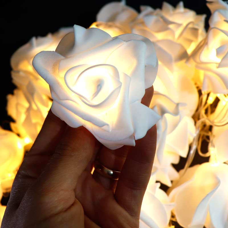 ریسه طرح گل سفید فومی آفتابی 4 متری