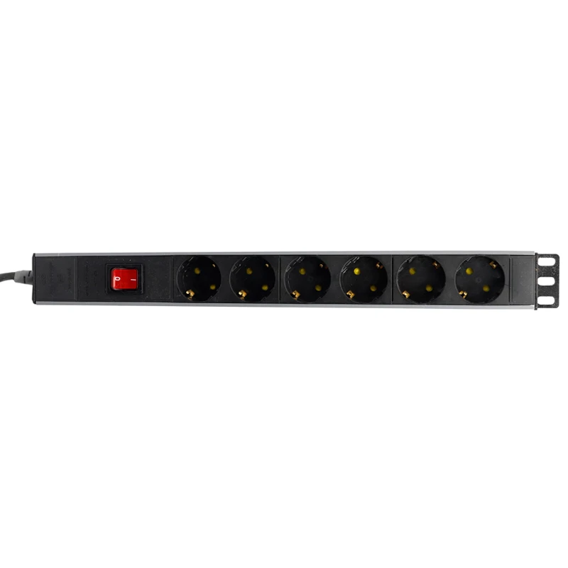 چند راهی 6 خانه ارت دار پارت الکتریک PE2253 Rack Mount با کابل 1/8 متری