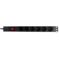 چند راهی 6 خانه ارت دار پارت الکتریک PE2253 Rack Mount با کابل 1/8 متری