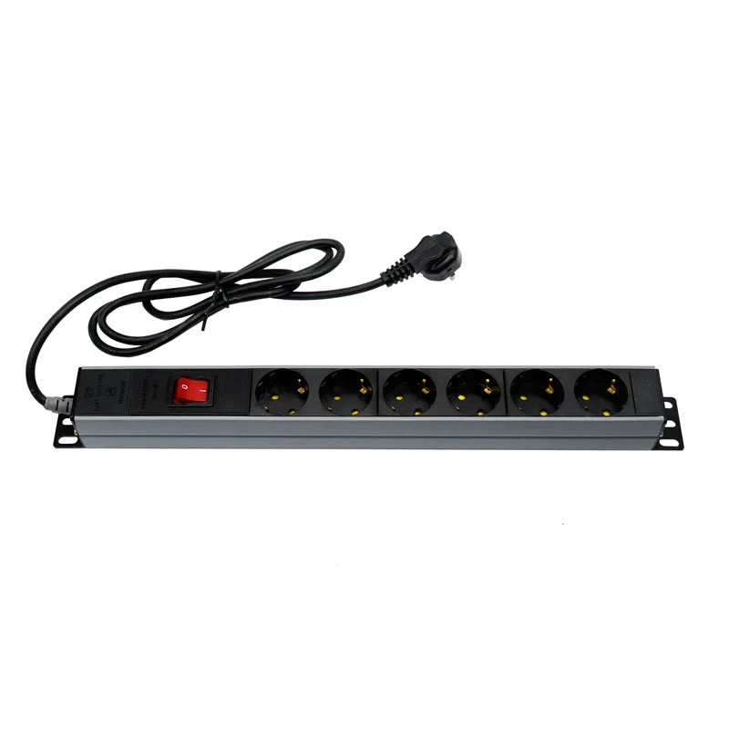 چند راهی 6 خانه ارت دار پارت الکتریک PE2253 Rack Mount با کابل 1/8 متری