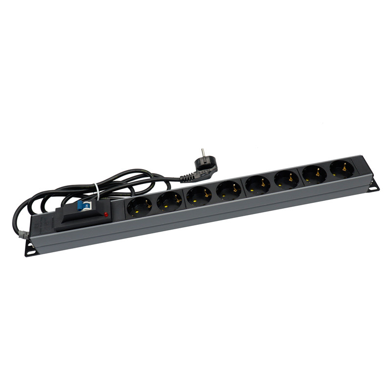 چند راهی 8 خانه ارت دار پارت الکتریک PE2266 Rack Mount با کابل 1/8 متری