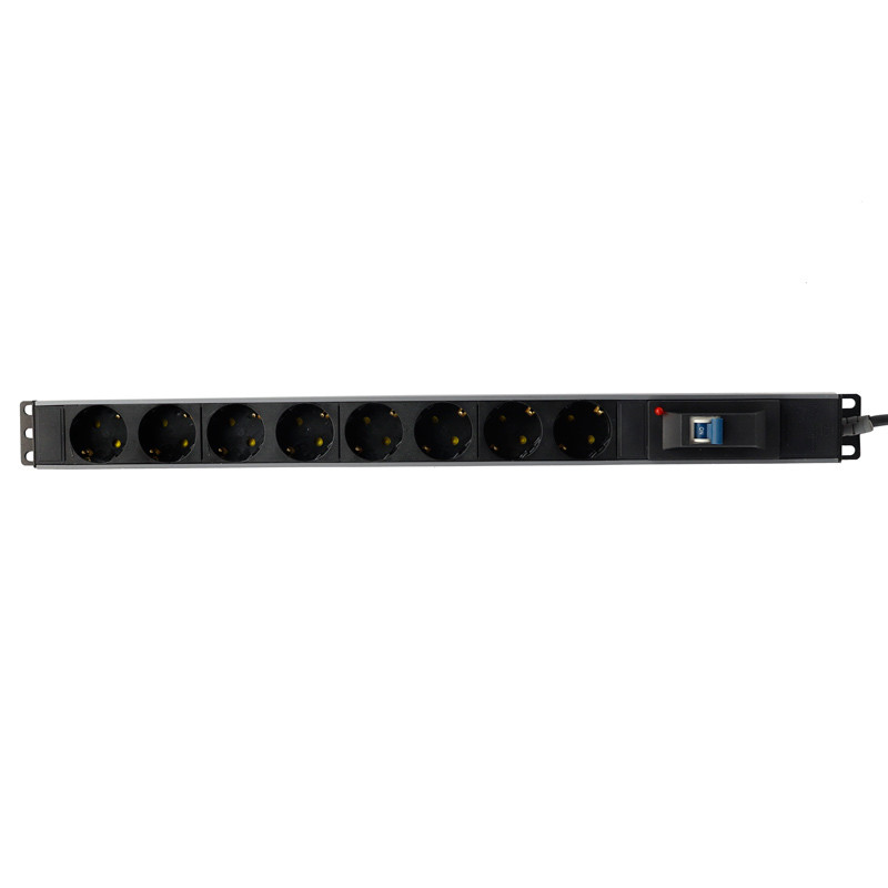 چند راهی 8 خانه ارت دار پارت الکتریک PE2266 Rack Mount با کابل 1/8 متری