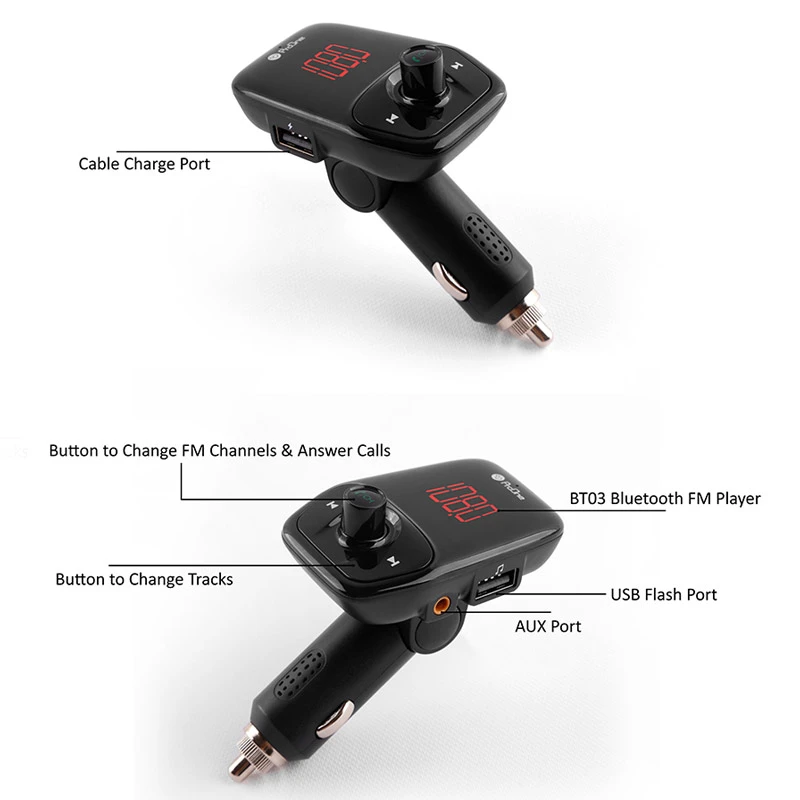 FM Player بلوتوثی + شارژر فندکی ProOne BT03