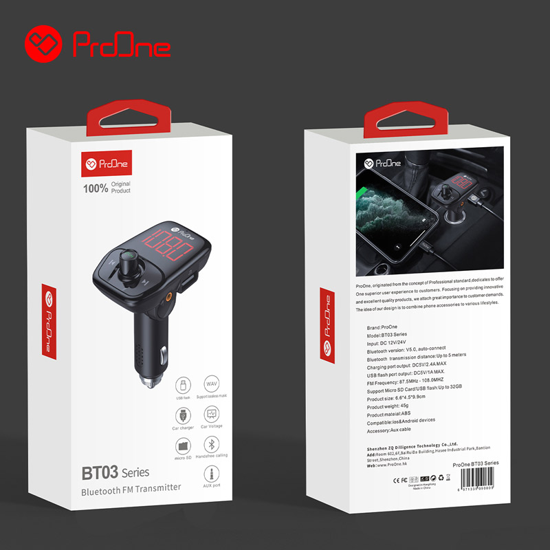 FM Player بلوتوثی + شارژر فندکی ProOne BT03