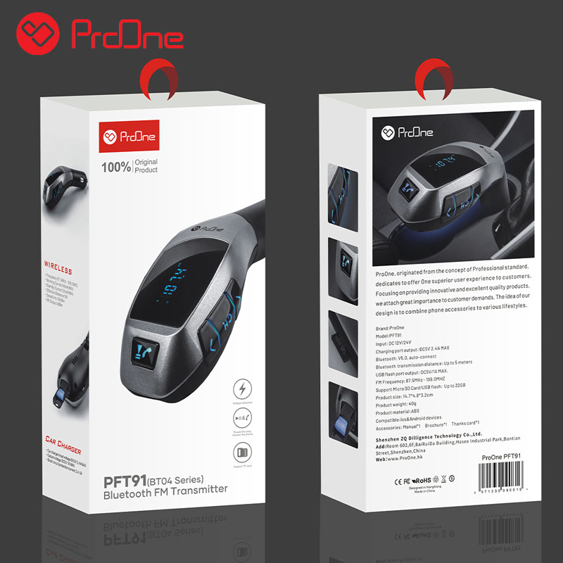 FM Player بلوتوثی + شارژر فندکی ProOne PFT91 BT04