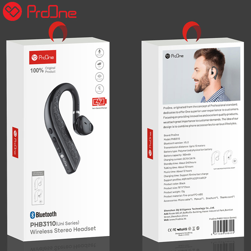 هدست بلوتوث تک گوش ProOne UNI PHB3110
