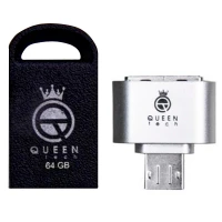 فلش 64 گیگ کوئین تک QUEEN TECH Fact Plus + تبدیل OTG