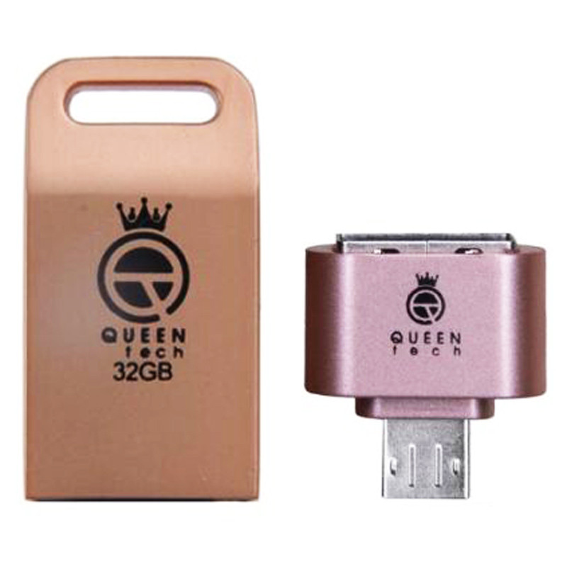 فلش 32 گیگ کوئین تک QUEEN TECH Unique Plus + تبدیل OTG