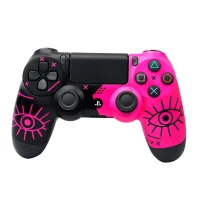دسته بازی بی سیم SONY PlayStation 4 DualShock 4 High Copy طرح Eye صورتی کد 2