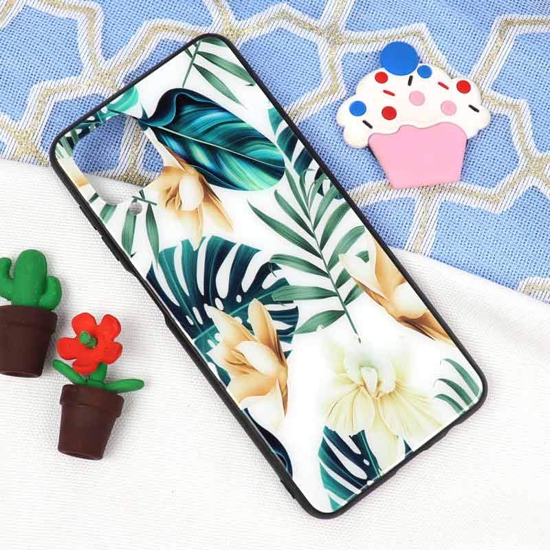 قاب پشت گلسی طرح برگ Samsung A12