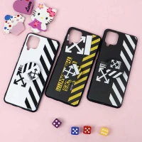 قاب فانتزی برجسته + پاپ سوکت طرح Off White سامسونگ A12 سری D