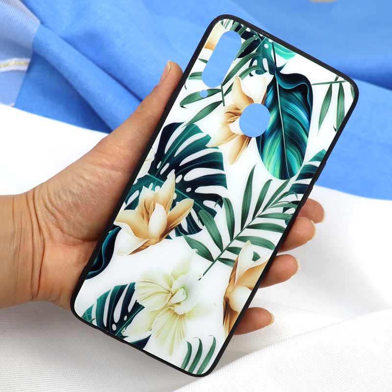 قاب پشت گلسی طرح برگ Samsung A20s