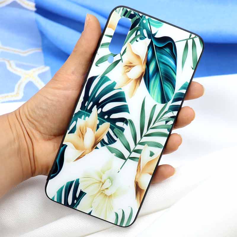 قاب پشت گلسی طرح برگ Samsung A30s / A50s