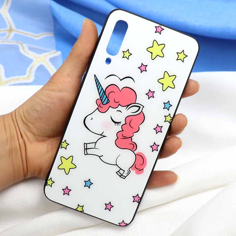 قاب پشت گلسی طرح یونیکورن Samsung A30s / A50s