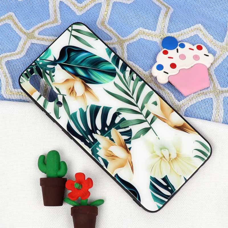 قاب پشت گلسی طرح برگ Samsung A30s / A50s