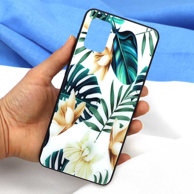 قاب پشت گلسی طرح برگ Samsung A51