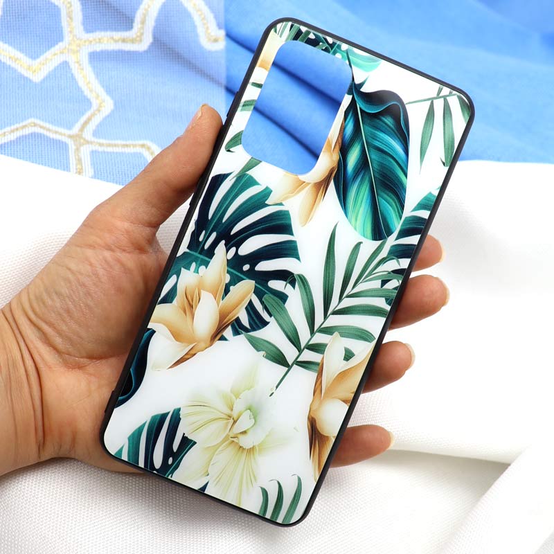 قاب پشت گلسی طرح برگ Samsung A52