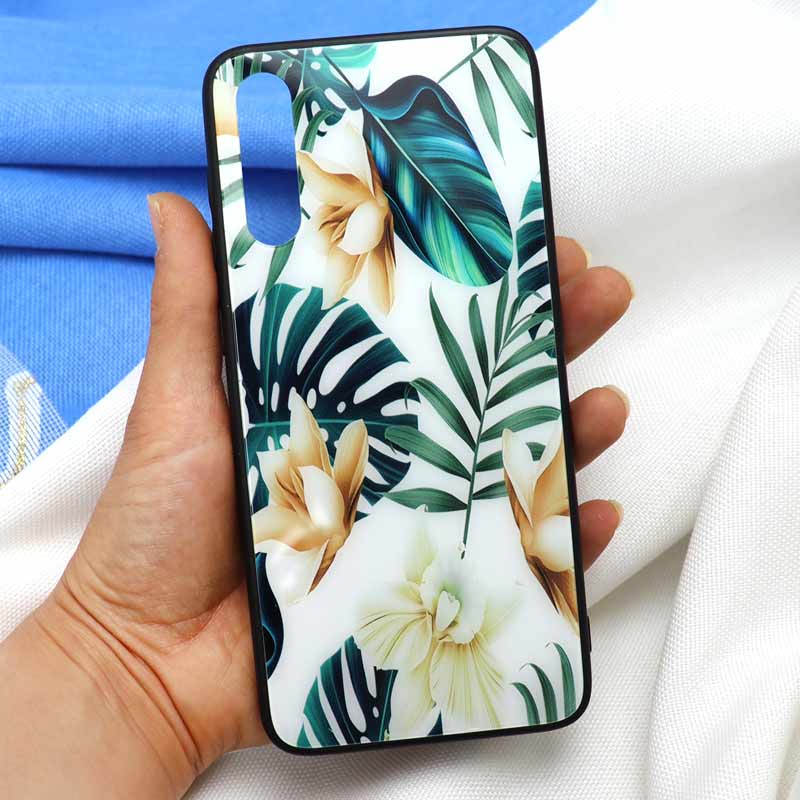 قاب پشت گلسی طرح برگ Samsung A70