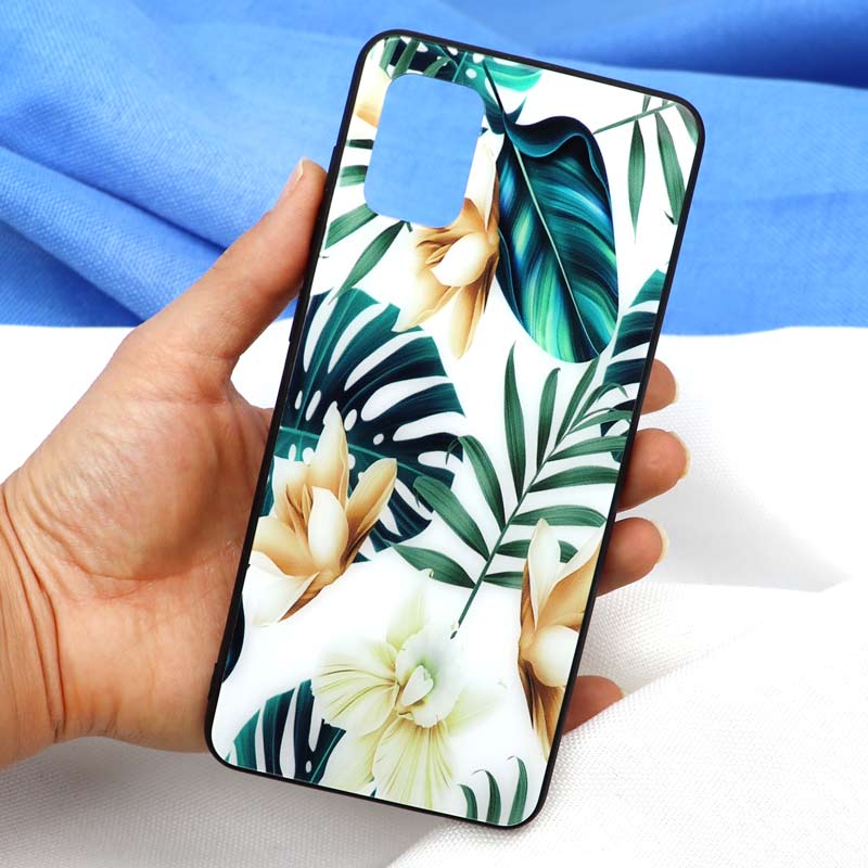 قاب پشت گلسی طرح برگ Samsung A71
