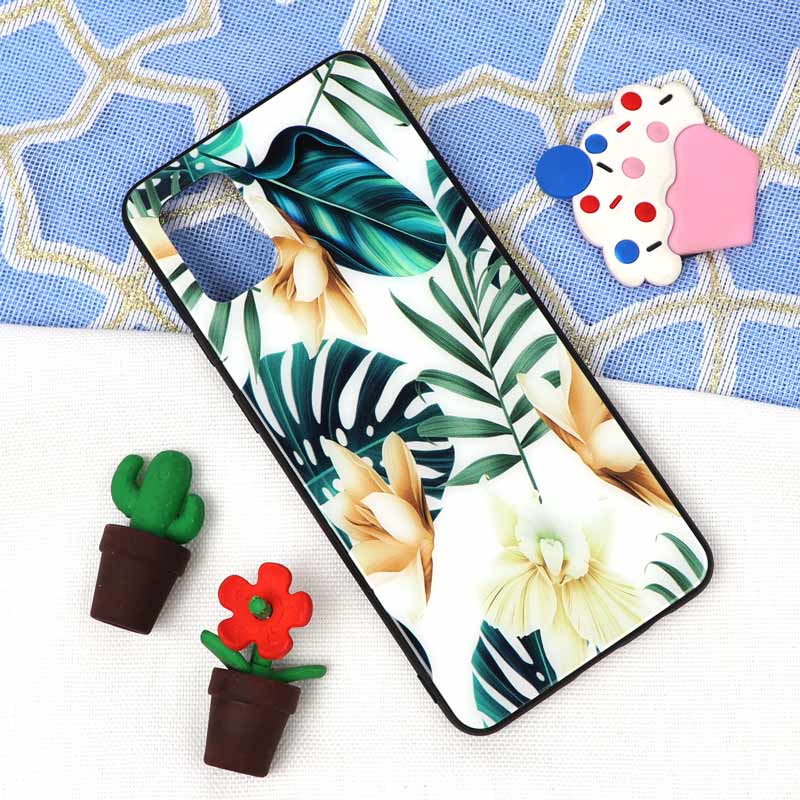 قاب پشت گلسی طرح برگ Samsung A71
