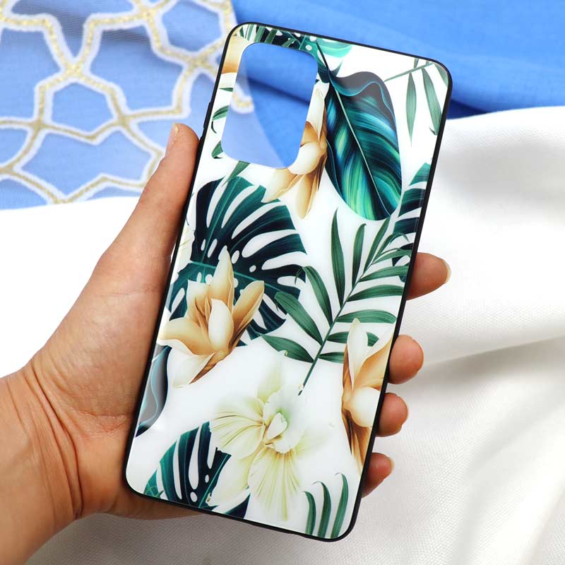 قاب پشت گلسی طرح برگ Samsung A72