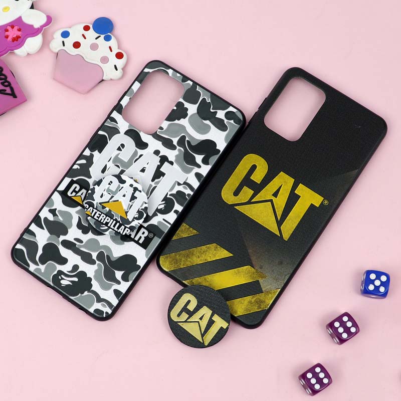 قاب فانتزی برجسته + پاپ سوکت طرح CAT سامسونگ A72 سری D