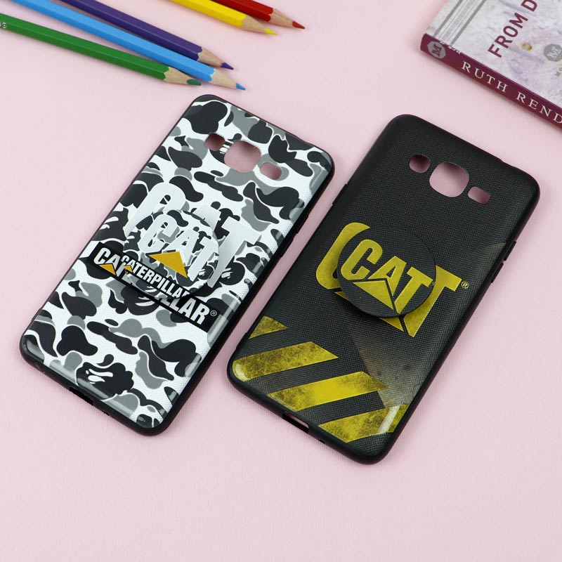 قاب فانتزی برجسته + پاپ سوکت طرح CAT سامسونگ J2 Prime سری D