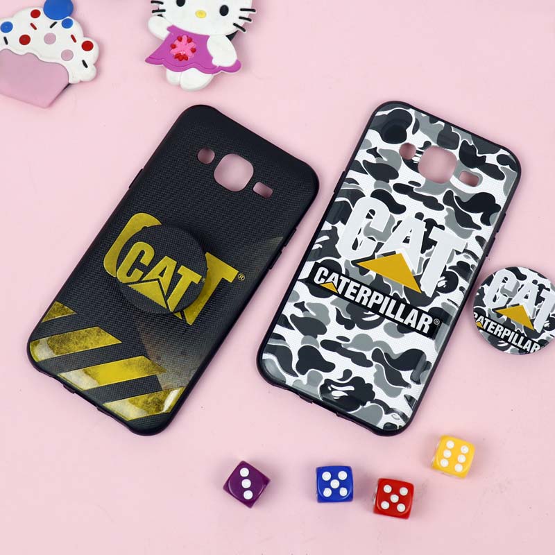 قاب فانتزی برجسته + پاپ سوکت طرح CAT سامسونگ J5 سری D